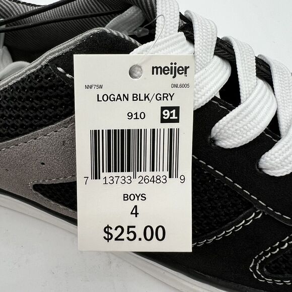 Falls Creek Logan‎ Black/Grey Boys Size 4 Shoes - Picture 4 of 12